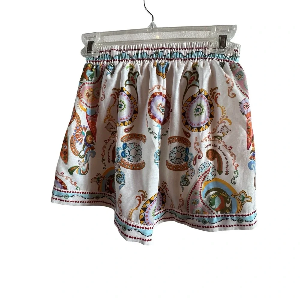 Commense‎ Pinball Short Set Xtra Small Relaxed Shirt Collar Elastic Waist Funky